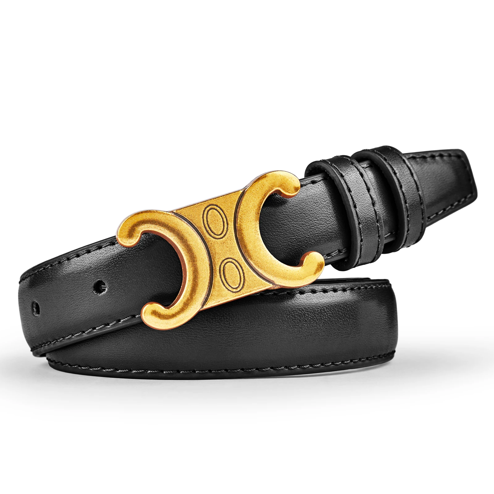 Cinturones de cuero genuino para mujer a la moda, hebilla dorada de alta calidad, los mejores cinturones vaqueros a juego para mujer