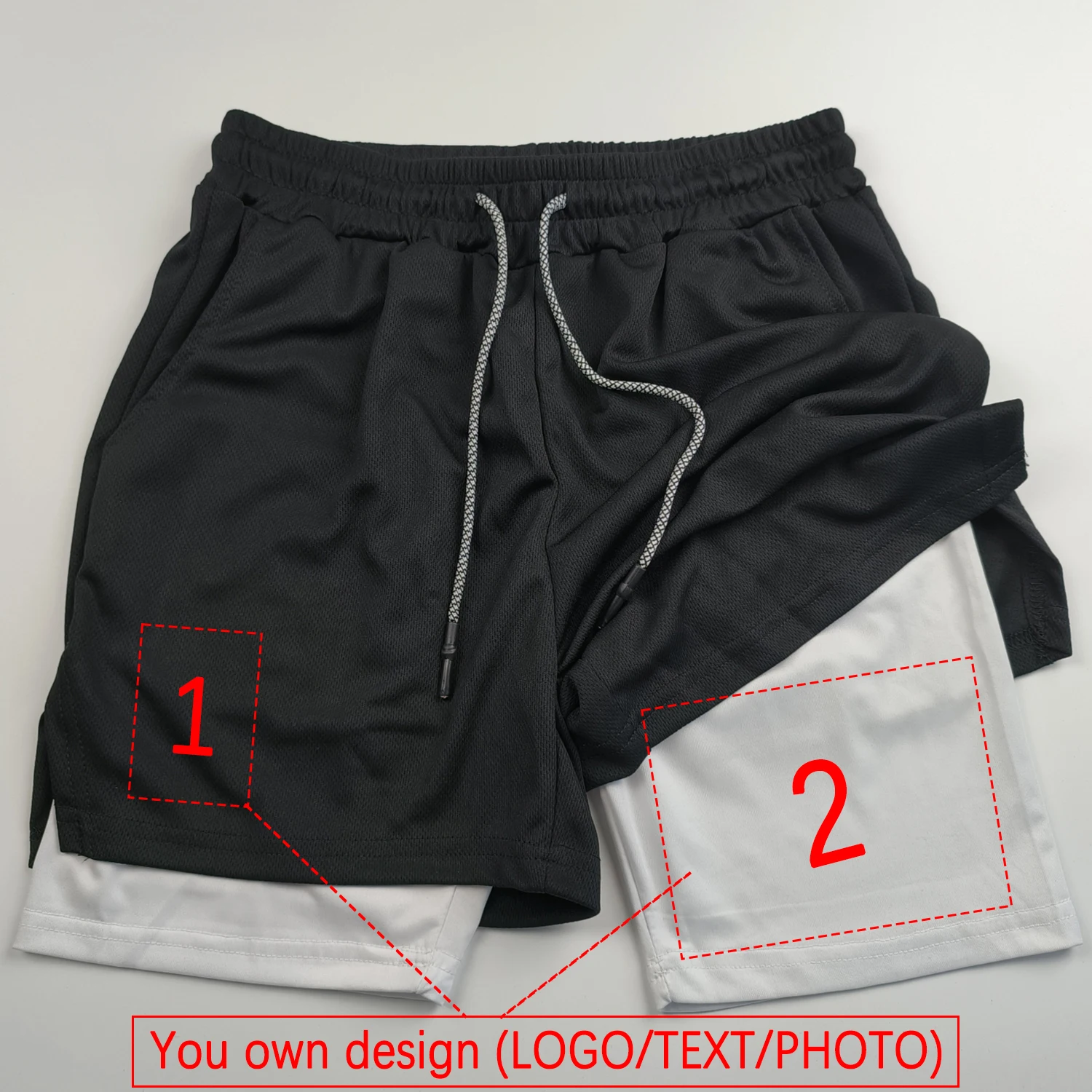 Customized Men's and Women's Sports Shorts Quick drying Double layered 2-in-1 Shorts Team Customized Exclusive Customization