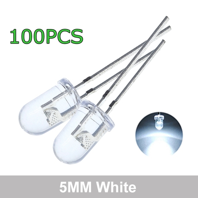 BoRui 5 Farben x 20 Stück = 100 Stück F5 5 mm rund gelb weiß rot grün blau diffuses rundes DIP-Dioden-LED-Lampenlicht