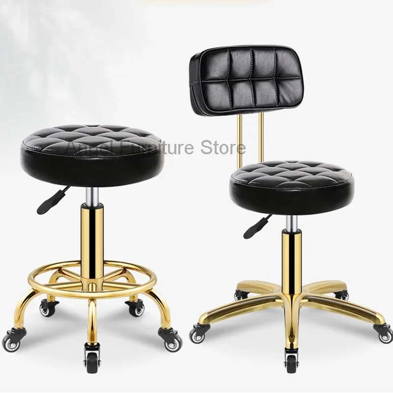 Парикмахерский стул, винтажный стул для парикмахерской, мебель для салона, табуреты для красоты, профессиональные вращающиеся вращающиеся рабочие стулья на колесиках