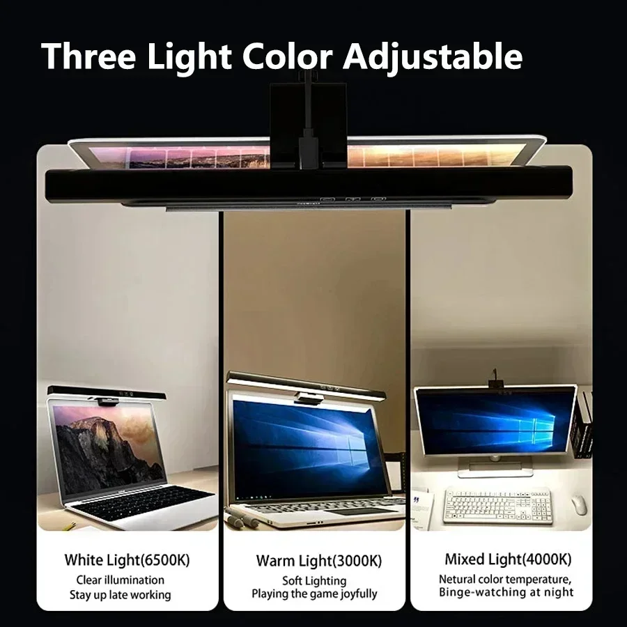 LED-Computer-PC-Monitor Bildschirm Licht leiste Augen pflege Schreibtisch lampe 33cm 50cm stufenloses Dimmen Lesen USB-betriebene hängende Tisch lampe