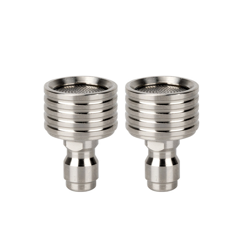 Boquilla de lavado con interfaz de pistola de agua de alta presión, cuchillas de ducha de acero inoxidable, conexión rápida 1/4, herramienta urbana para jardín y coches