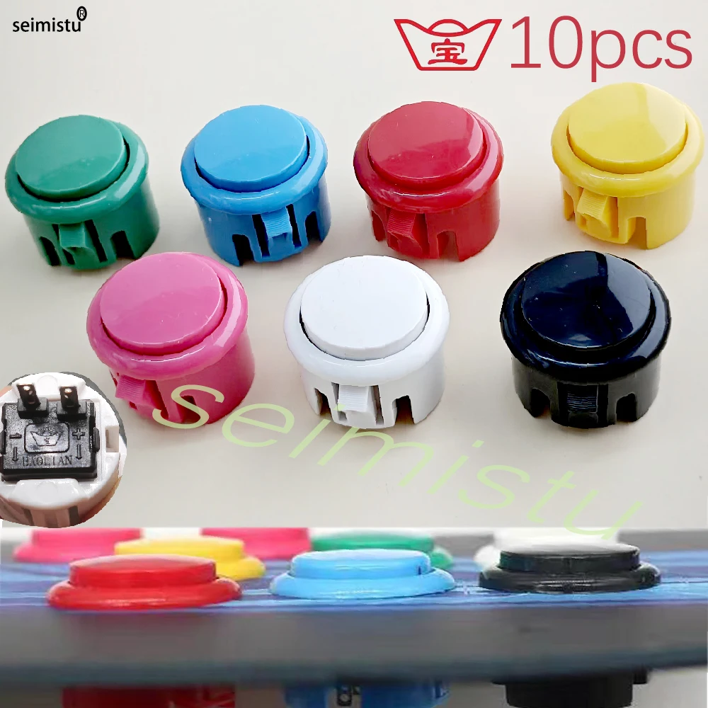 10 Stück Arcade-Drucktaster, Sanwa Hitachi Controller, Neo Geo, Arcade-Joystick, DIY-Kit, Mikroschalter-Taste, 24 mm, 30 mm Tasten