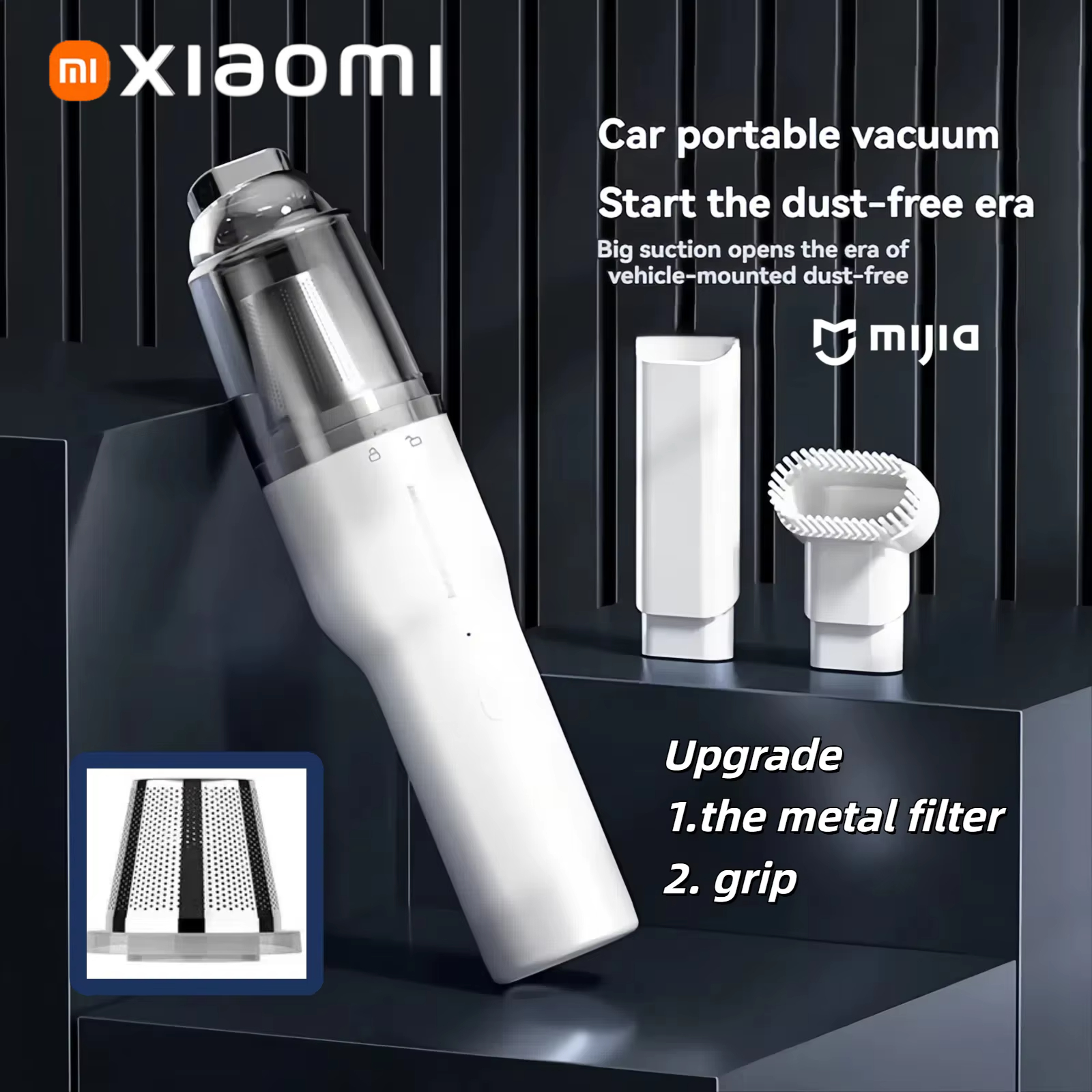 Xiaomi-aspiradora de coche eléctrica para el hogar, Mini portátil de alta potencia, inalámbrico, potente eliminador de polvo, mejora de limpieza
