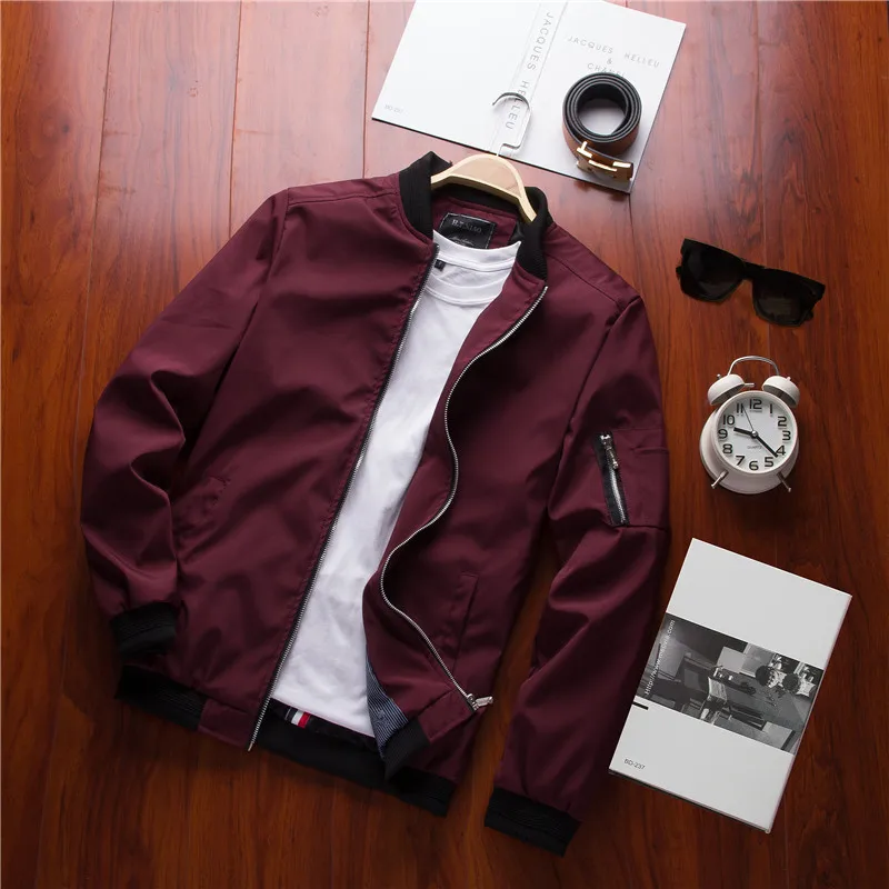 Otoño primavera nueva chaqueta Bomber con cremallera para hombre ropa de calle informal para hombre abrigo de piloto ajustado de Hip Hop ropa para hombre de talla grande 6XL