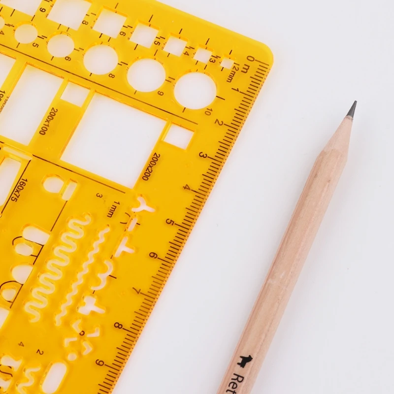 Professional Architectural Template Ruler Drawing Stencil Measuring Tool Student