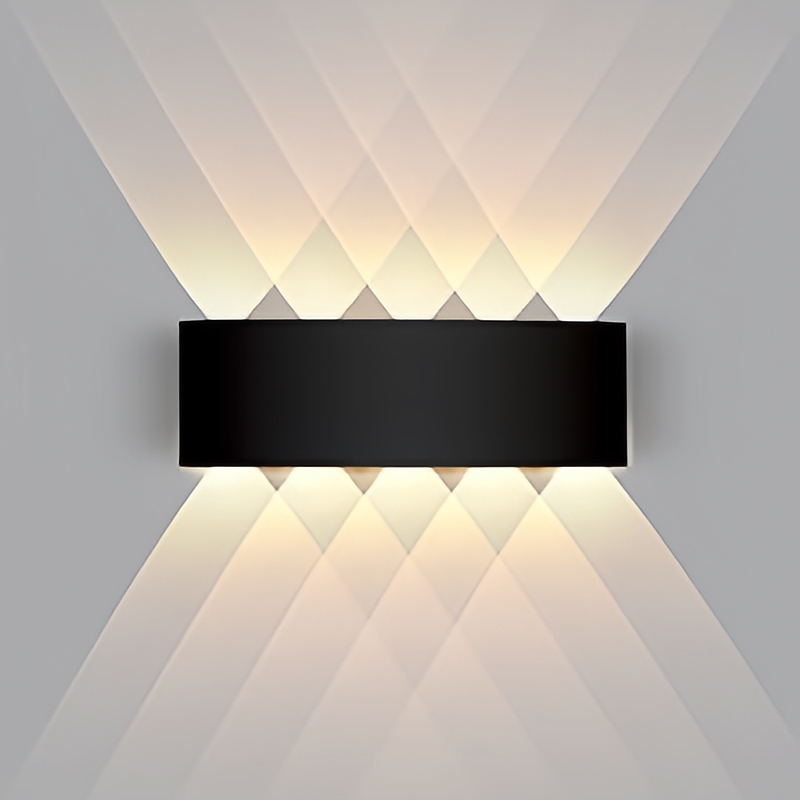 Lámpara de pared LED para exteriores IP65, iluminación luminosa impermeable hacia arriba y hacia abajo, aplique de jardín para escaleras interiores, AC110-220V de plástico ligero