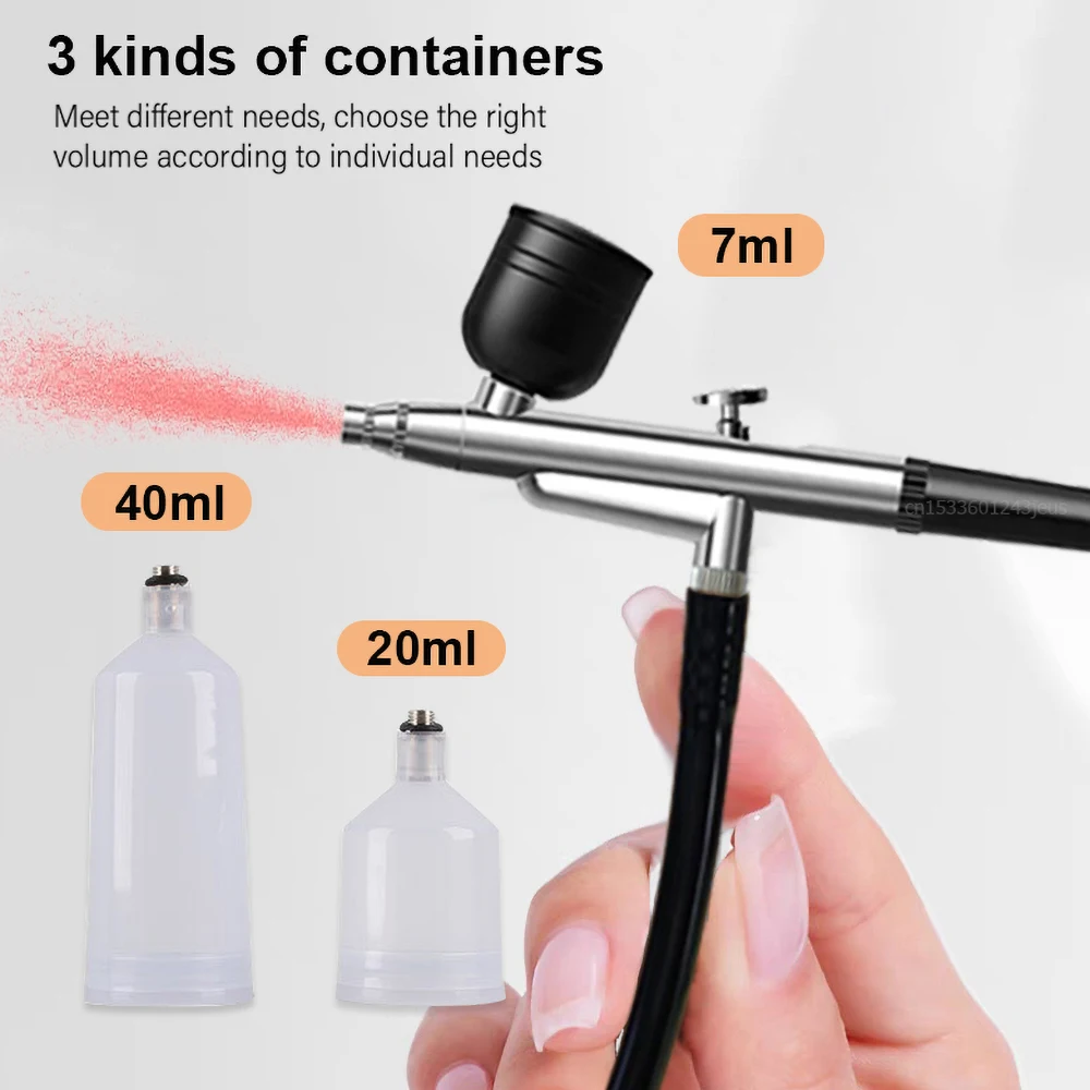 Cordless Mini Airbrush para a decoração do prego, Compressor portátil, escova de ar, bolo pintura pistola, Nail Art, Nail Art