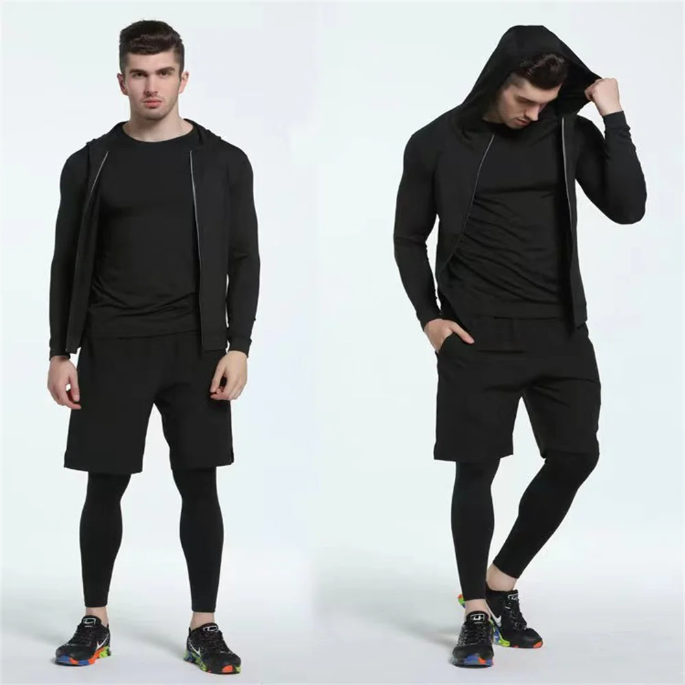 Traje deportivo para hombre, conjunto de ropa deportiva de compresión para gimnasio, correr, trotar, ropa deportiva, ejercicio, Rashguard, chándal MMA para hombre