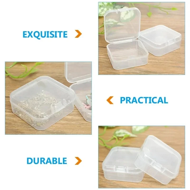 PP Storage Box Mini Transparent Plastic Case Container Square Rectangle Packaging Box for Jewellry Beads Small Items