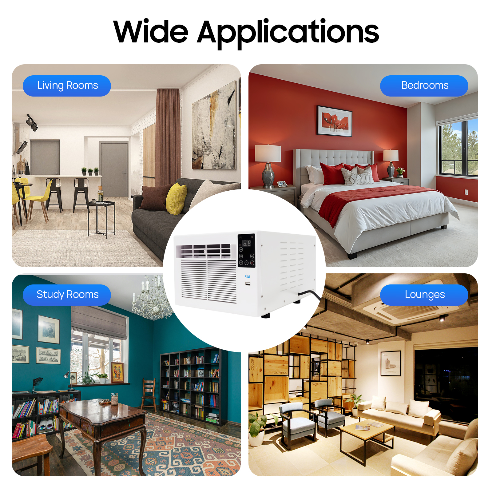 Draagbare airconditioner 280W halfgeleider koelkast timingfunctie afstandsbediening voor binnenkoeling