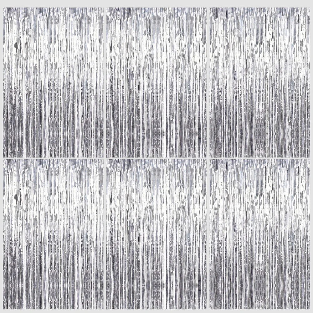 タッセル付きシルクレインカーテン,明るい背景の壁,結婚式の装飾,誕生日パーティー,1x2m, 6個