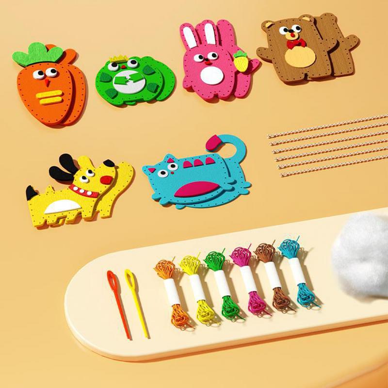 6 ピース/ロット手芸おもちゃフェルトぬいぐるみ人形縫製セット手作りキーホルダー装飾品子供のための教育縫製おもちゃ