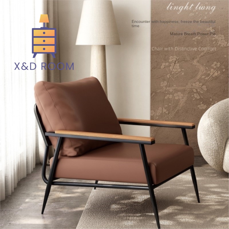 X & D Silla de ocio sencilla nórdica, silla de ocio de esponja individual para sala de estar, silla de tigre minimalista italiana de lujo, sofá para balcón