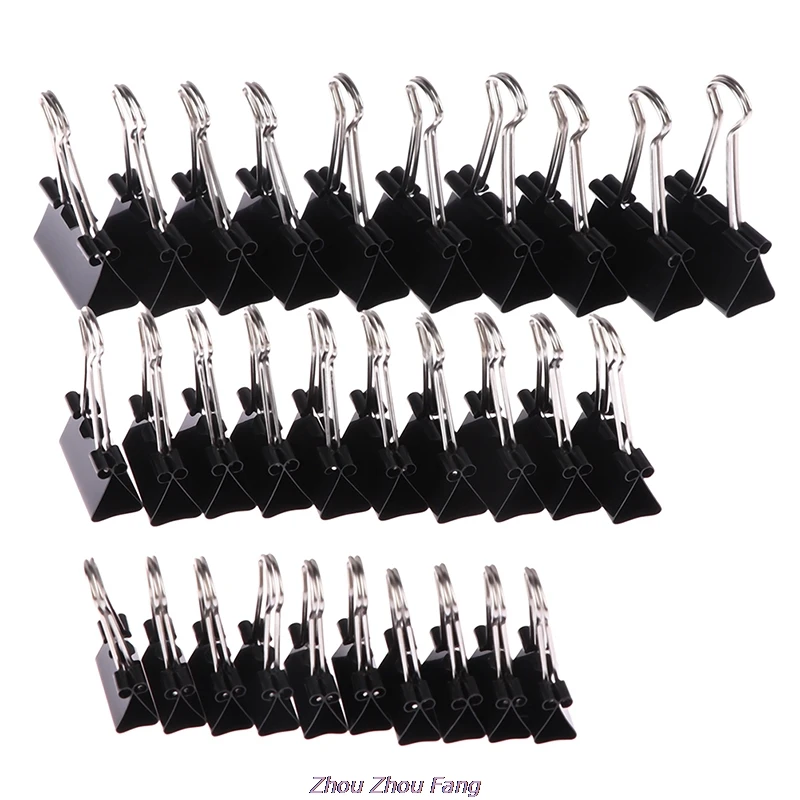 10 teile/los Schwarz Metall Binder Clips 19mm/25mm/32mm Notizen Brief Papier Clip Büro Liefert bindung Sicherung