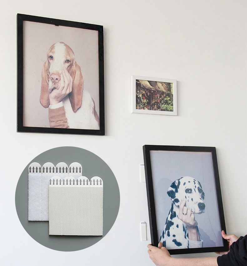 Punch-free Frame Tape Strips Assorted Mounting Self Adhesive Picture Frame Fixed Poster Wall Hook Decorate Fixing wall Hanger