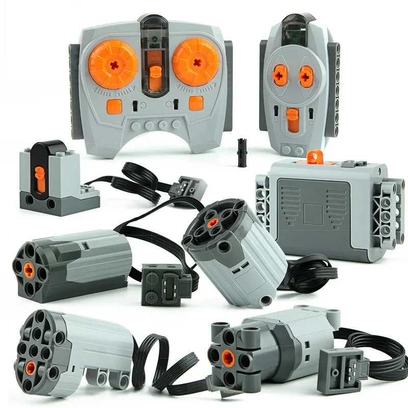 Technical Electronic Model Building Blocks MOC Power Functions Motor Parts IR Speed Remote Control Receiver Battery Box DIY Toys