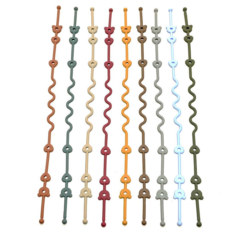 Chupete de silicona con cadena anticaída para bebé, juguete mordedor, cuerda anticaída, cadena de chupete para bebé, cadena antipérdida, 1/9 Uds.