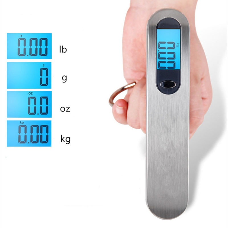 Bilancia portatile Display LCD digitale 110lb/50kg Bagagli elettronici Appesi Valigia da viaggio Pesa Bagagli Bilancia da pesca con gancio