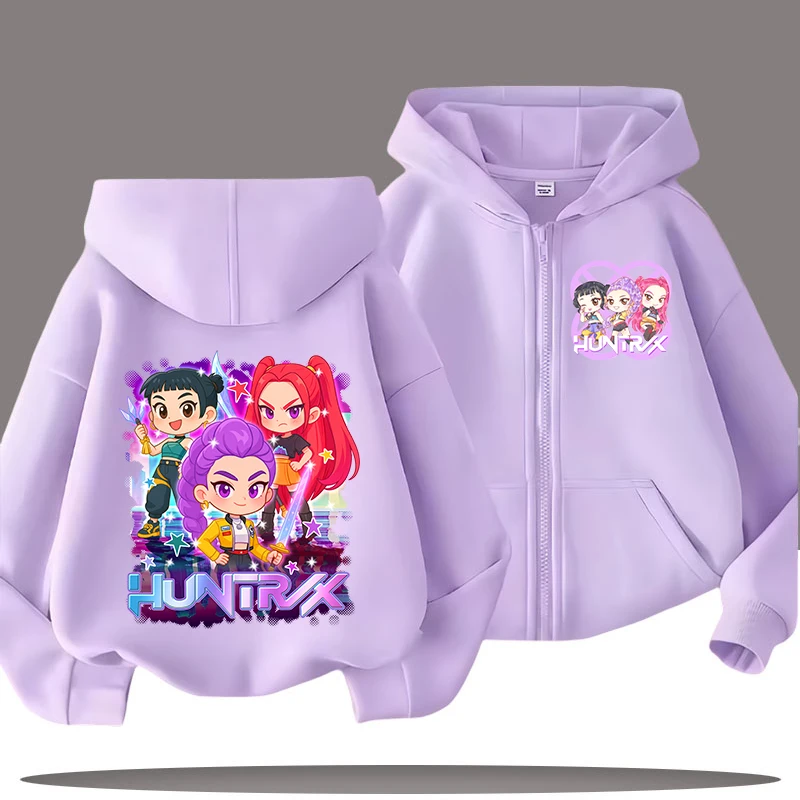 2026 sudaderas divertidas con cremallera Kpop Demon Hunters Sudadera con capucha ropa para niños chico niña niño sudadera con cremallera Sudadera con capucha bebé Casual Top