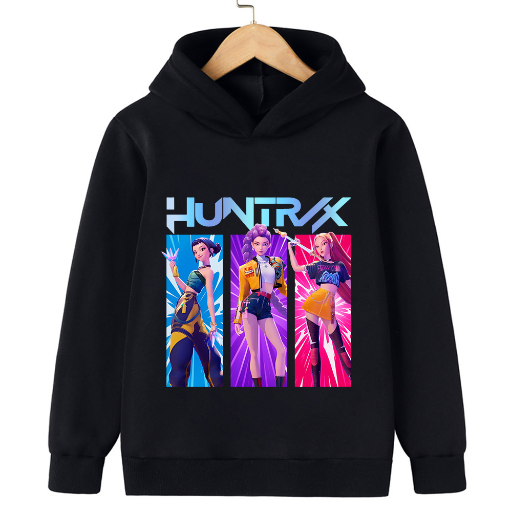 KPop Demon Hunter Rumi Derpy dibujos animados niñas niño Sudadera con capucha caliente niños onda moda Casual Tops ropa Casual para niñas