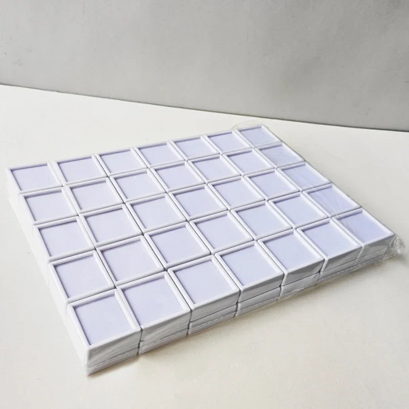 Lot of 70 Clear Gemstone Display Box/Ring Face Bare Stone Gemstone Plastic Clear Glass Diamond Display Box