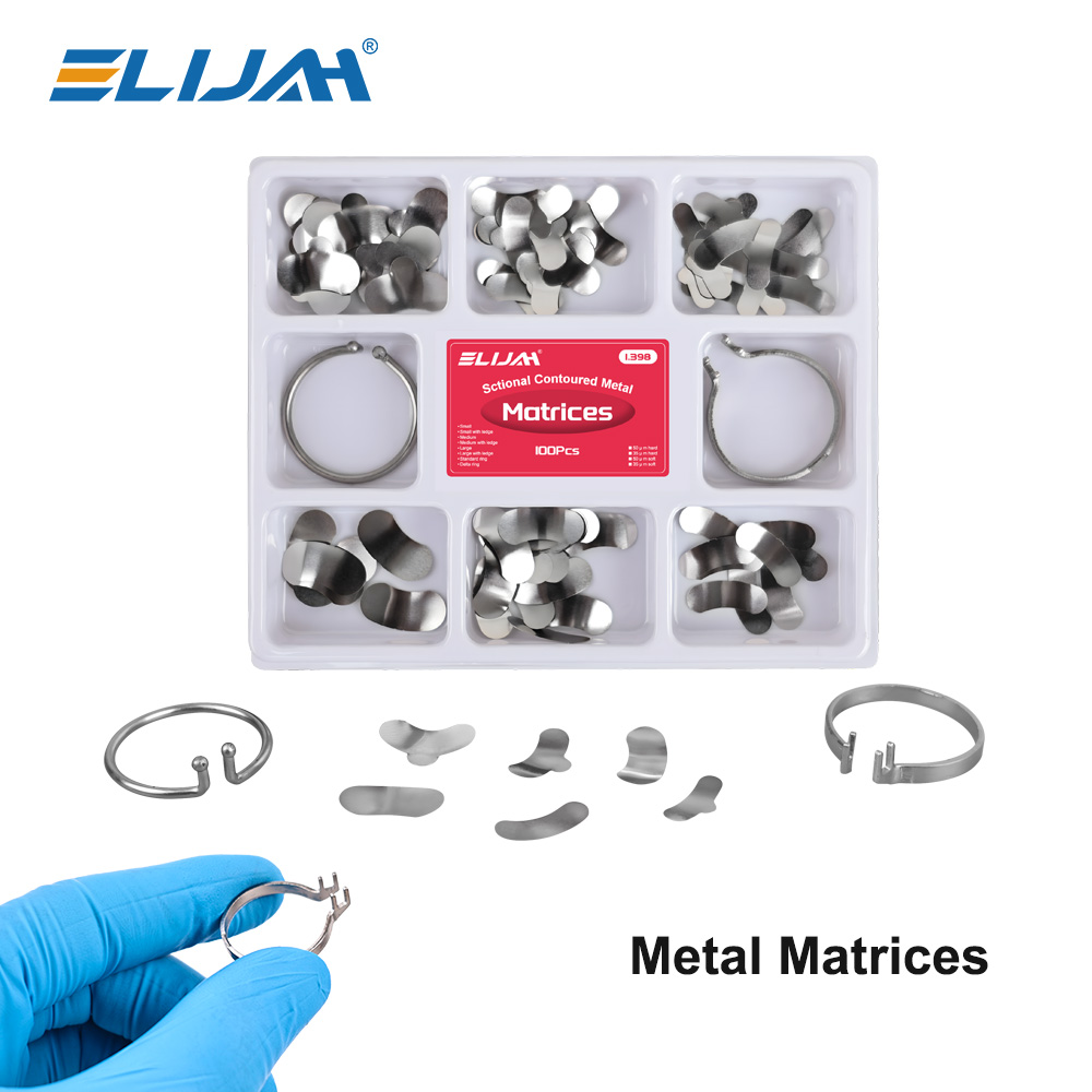 Denspay 100 stks/doos Tandheelkundige Sectionele Matrix Systeem Tandheelkundige Sectionele Matrix Band Hars Vastklemmen/Seperkende Ring Tandarts Gereedschap
