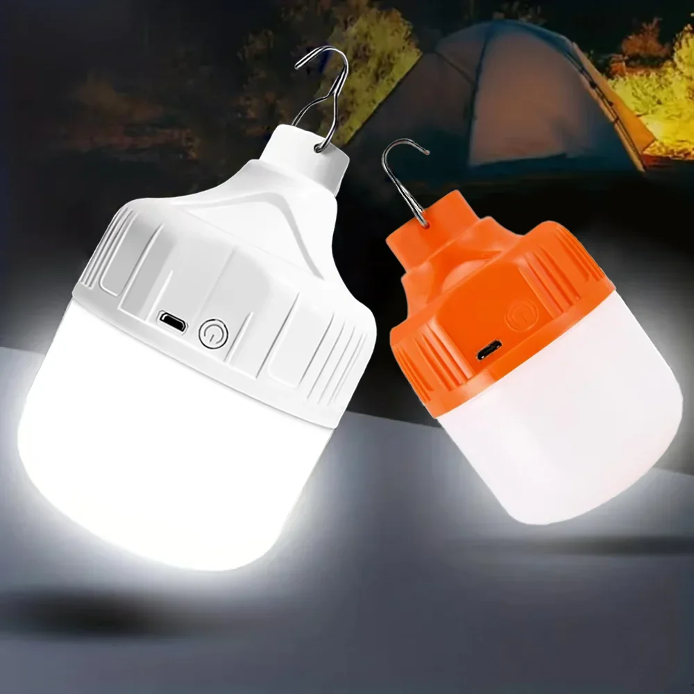 휴대용 USB 충전식 LED 캠핑 전구, 매우 밝은 야외 캠핑 램프, 비상 낚시 바베큐 텐트 야간 조명