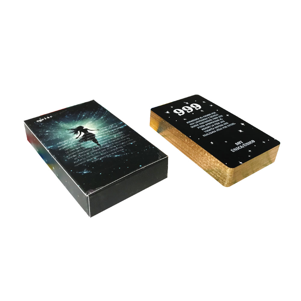 สเปน:Angel Number ข้อความ Oracle Tarot Card Fate Divination Prophecy Card ครอบครัว Tarot Gold Plated Edge การ์ด