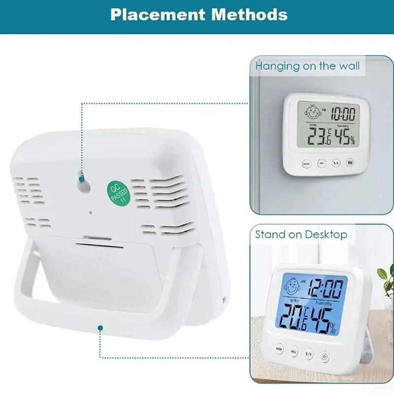Neue LCD Digital Temperatur Baby Zimmer Feuchtigkeit Meter Hintergrundbeleuchtung Hause Innen Elektronische Hygrometer Thermometer Wetter Station