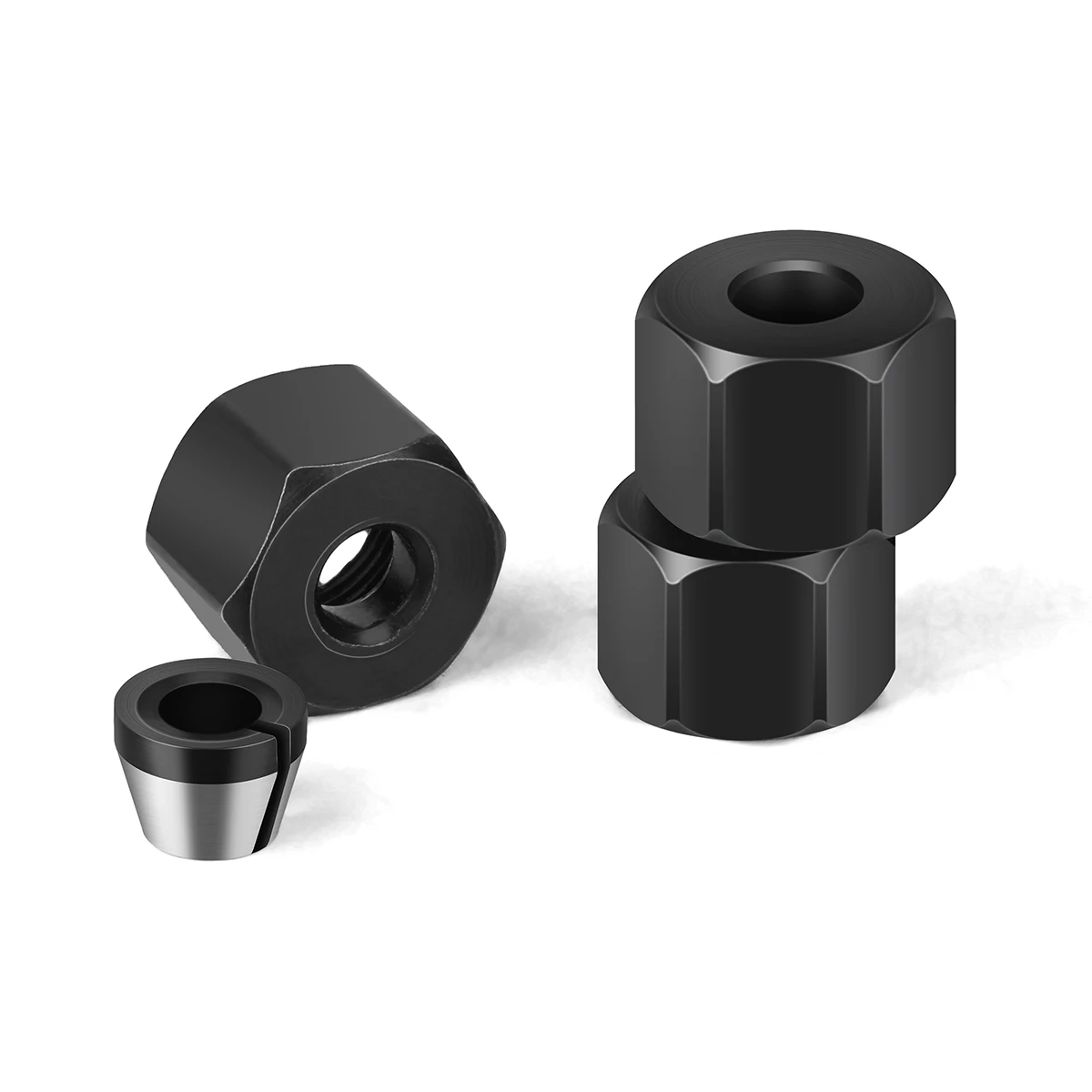 6mm 6.35mm 8mm Collet Chuck With Nut Engraving Trimming Machine Router Bit Adapter Electric Router Milling Cutter Accessories