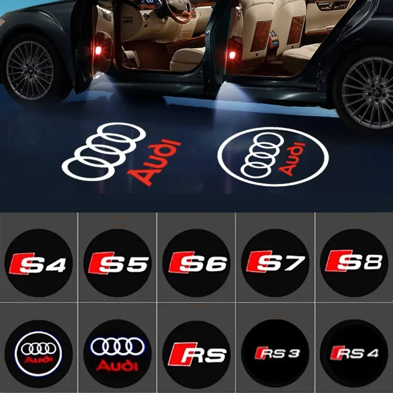 Светодиодный светильник с логотипом двери автомобиля для Audi A4 B5 B6 B7 B8 B9 A1 A3 8V 8P 8L A6 C5 C6 C7 A5 A7 A8 Q3 Q5 Q7 TT S3 S6 Sline Quattro