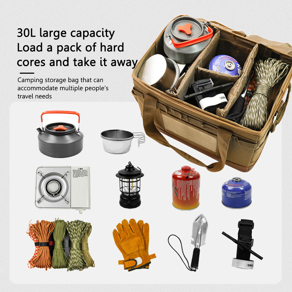 30L Camping Kochen Utensil Organizer Große Kapazität Auto Stamm Lagerung Tasche Abnehmbare Multifunktionale Camping Herd Lagerung Fall