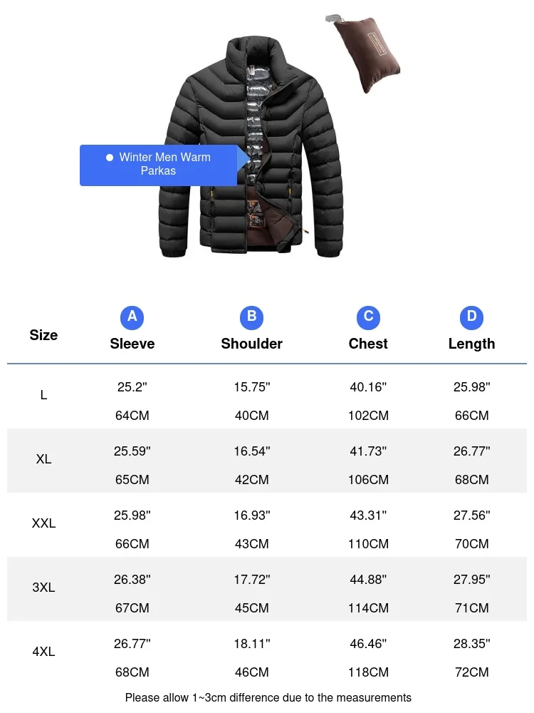 Inverno quente acolchoado jaquetas moda masculina gola de algodão térmico parkas casacos masculinos engrossar blusão jaquetas roupas