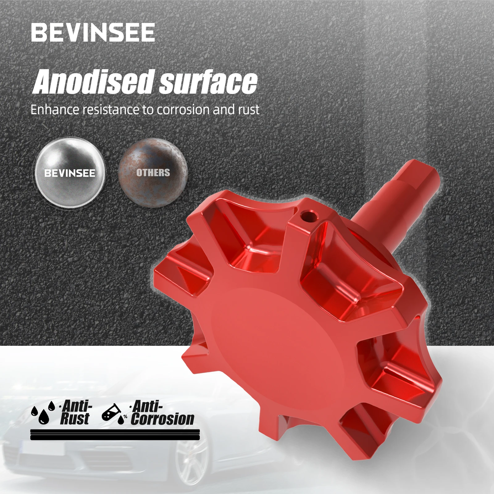 BEVINSEEアルミニウム製パワーステアリングキャップ,bmw e46 e60 e36 e90 e91 e92 e93 e39 e61 e81 e87 x1 x3 x5 z3 z4 325i 328i 525i