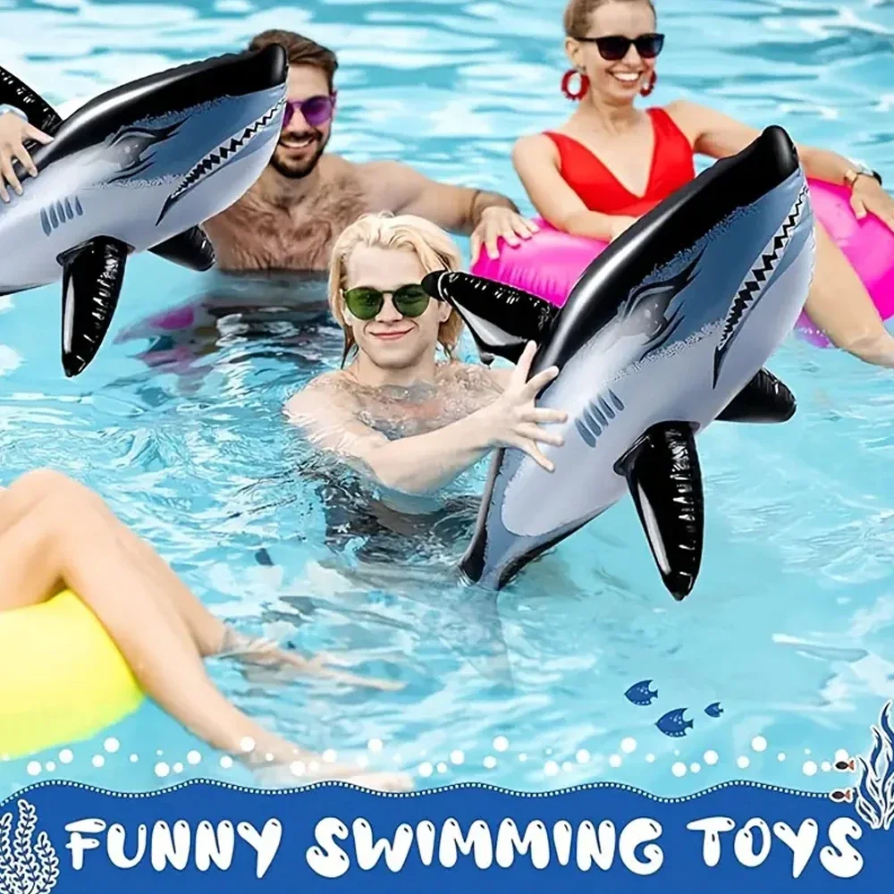 Tiburón inflable de juguete para playa, Fiesta EN LA Piscina, juego de natación, juguete para deportes acuáticos, regalo, 1-3 uds.
