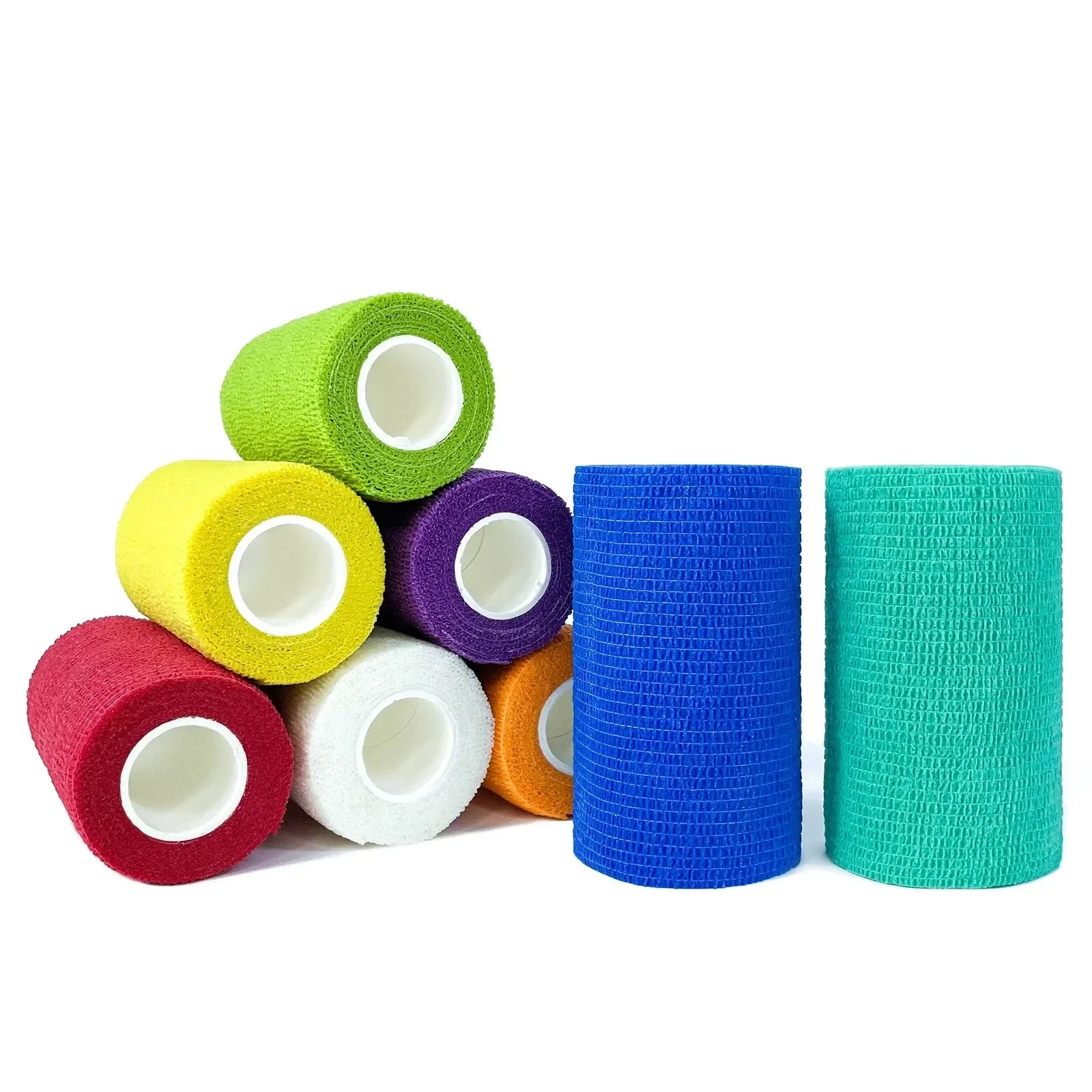 1 rolo 2.5/5/7.5/10cm * 4.8m bandagem autoadesiva elástica não tecida bandagem coesiva para fixação esportiva dedo pulso perna