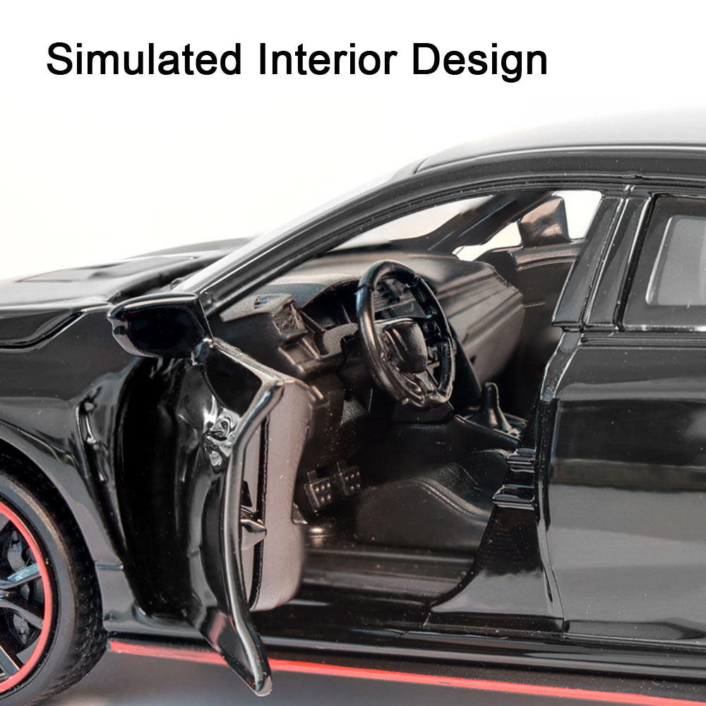 1:32 honda civic TYPE-R liga diecast carros de brinquedo modelo simulado com som luz veículos coleção brinquedos crianças presentes aniversário