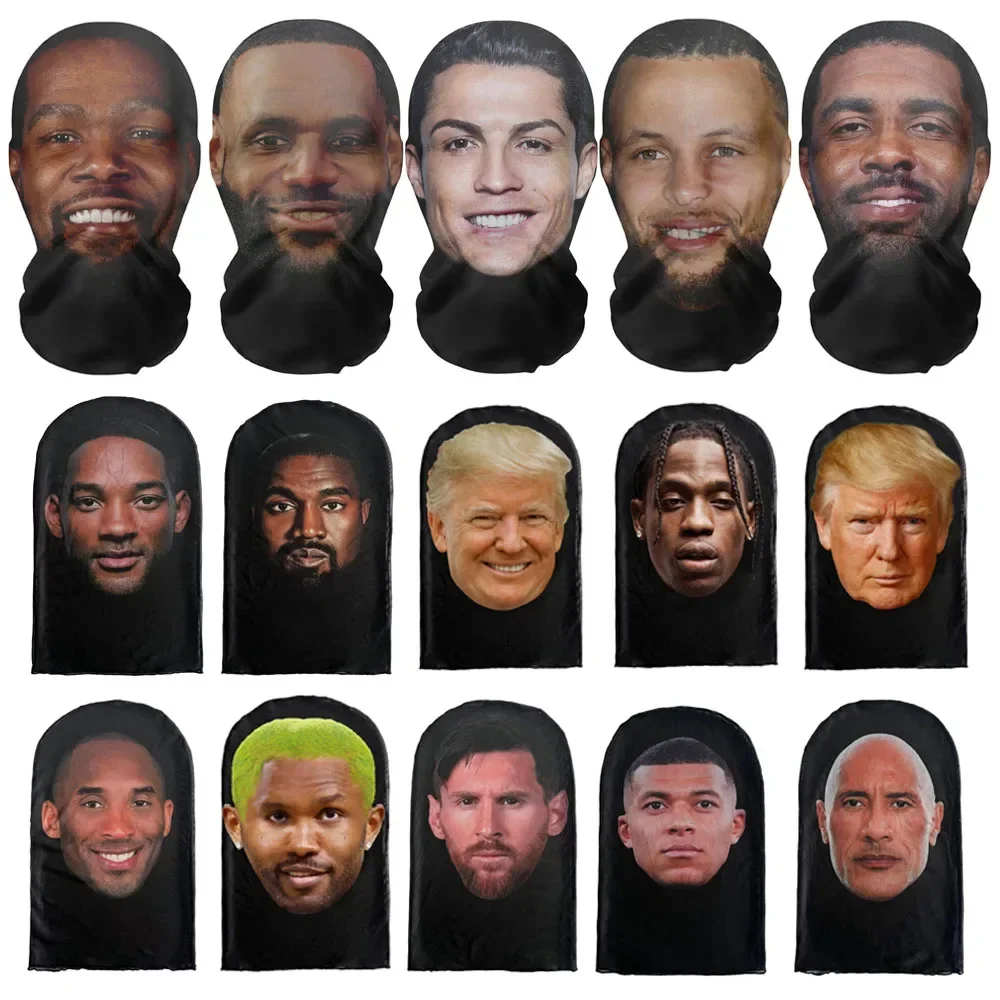 Creative 3D Printed Full Face Mask Head Fit Elastic See-Through Mask for Men Women Idea For Anti-Facial Recognition Party