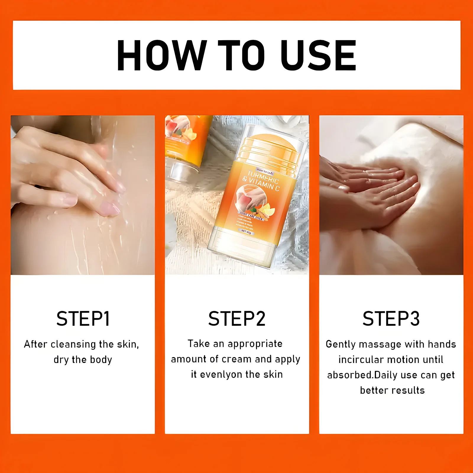 Barra articular de vitamina C de cúrcuma – Hidratante calmante hipoalergênico com mel natural, glicerina e vitamina C para todos os tipos de pele