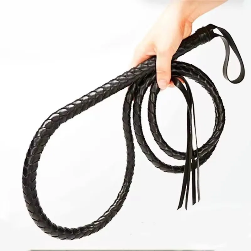Frusta per cavalli in pelle PU da 190 cm Frusta fBull o mazza equestre per allenamento per cavalli
