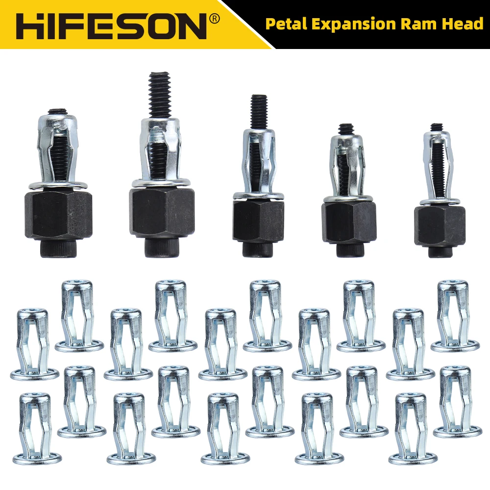 HIFESON-Rivet Head Nuts Set, Kit Rivet Petal, Lock Jack Nuts, Rebitador Manual, Rivnut para Nut, M4, M5, M6, M8, Liga Expansão Clamp, 20pcs