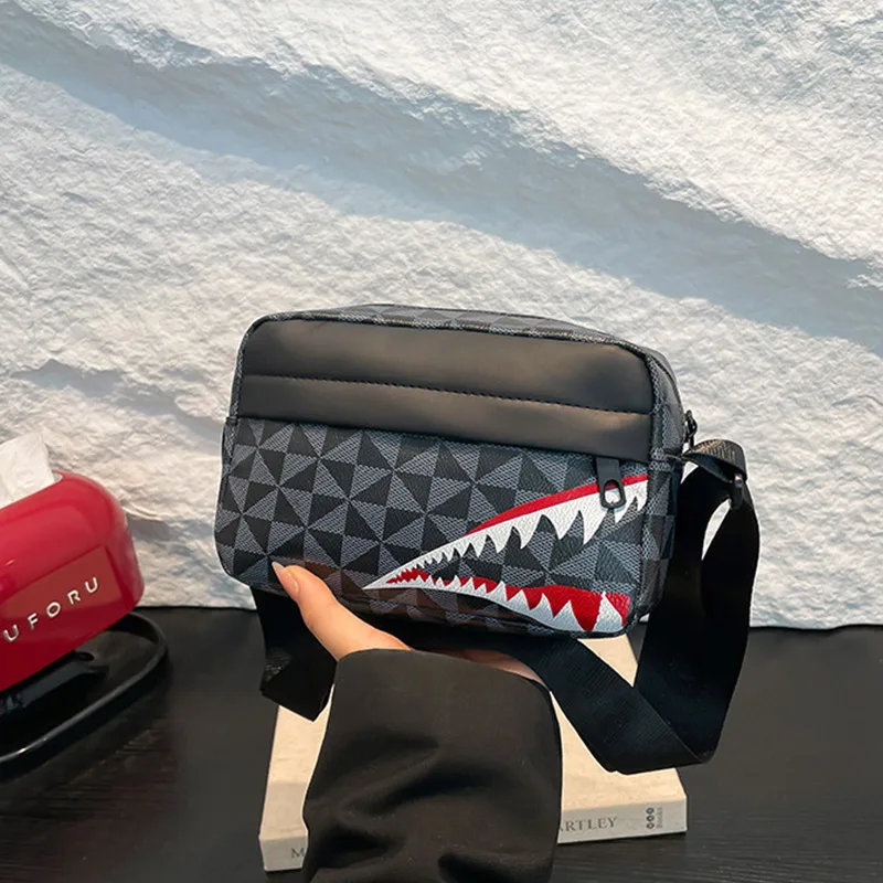 Criativo boca de tubarão crossbody saco simples moeda bolsa do telefone móvel casual moda crossbody grande capacidade pequeno quadrado saco