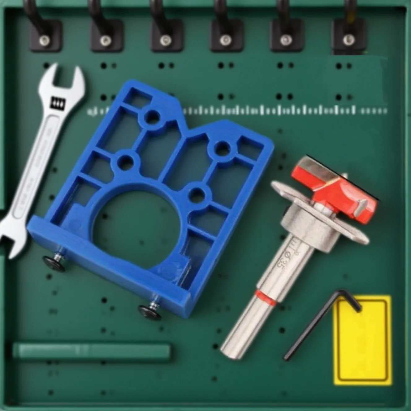 Woodworking  Concealed Hinge Template with 35mm Bit Set Lightweight Positioner for Accurate Cabinet Hinge Installation Diy Tools