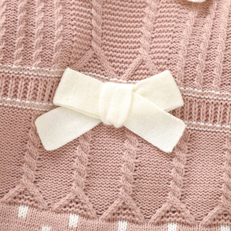 Neonate Pagliaccetti Cappelli Vestiti Autunno Inverno Rosa Maniche lunghe Maglia Tute neonato Abiti 0-18m Capispalla per bambini Tute corte