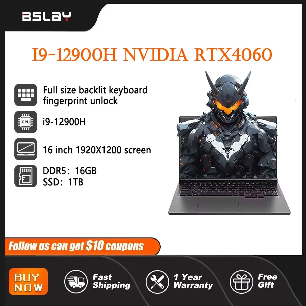 Portátil IPS de 16 pulgadas 16GB RAM 1TB SSD NVIDIA i9-12900H RTX 4060 Windows 10/11 Gaming Office Notebook portátil