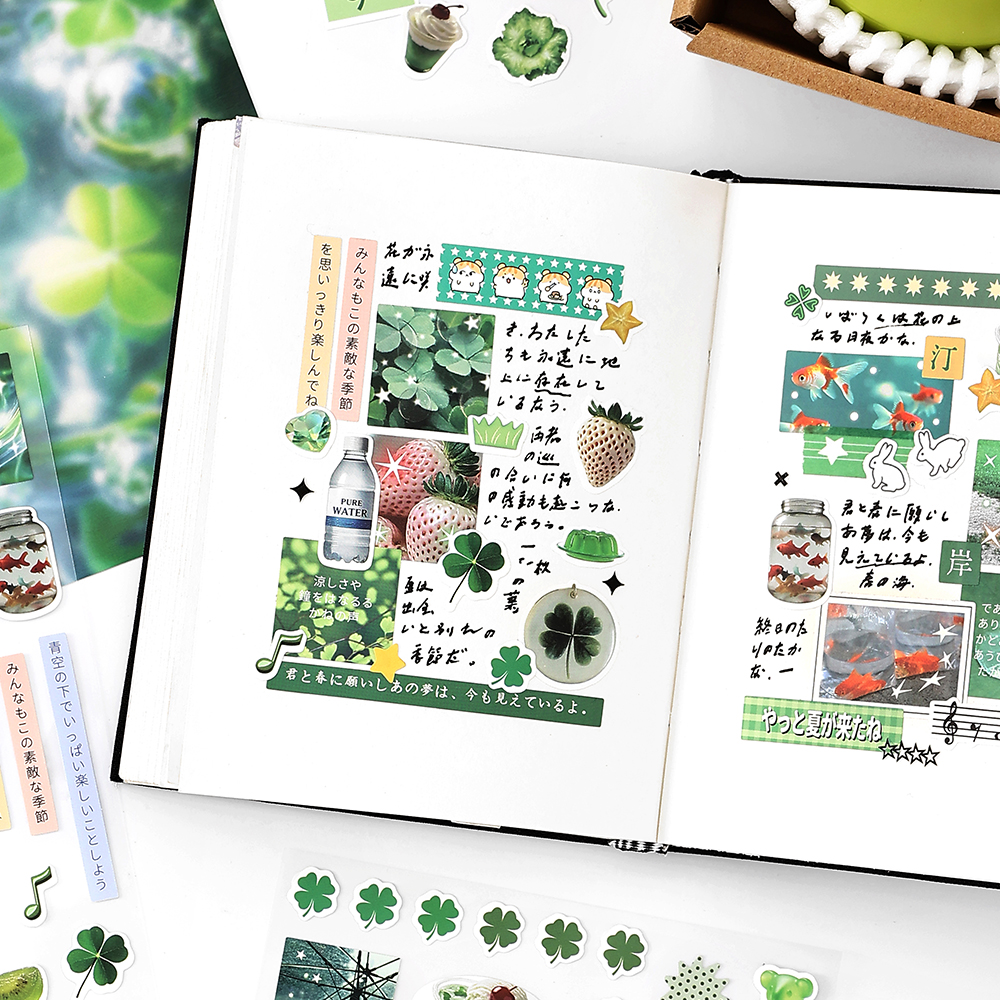 Autocollant adhésif découpé pour souvenirs d'enfance japonais, Kawaii, décoration de Collage pour Journal indésirable, Scrapbook, mignon, 2 feuilles