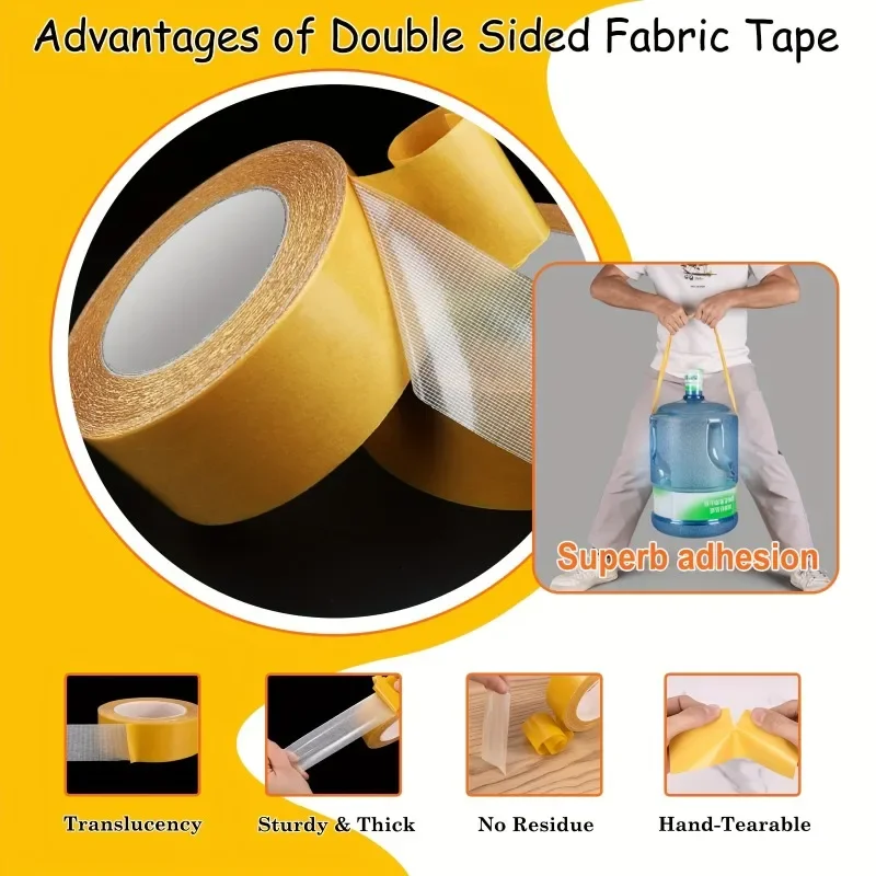Sale Super Strong Fixation Double Sided Tape Heavy Duty Translucent Mesh Waterproof Traceless Powerful Grid Carpet Adhesive Tape