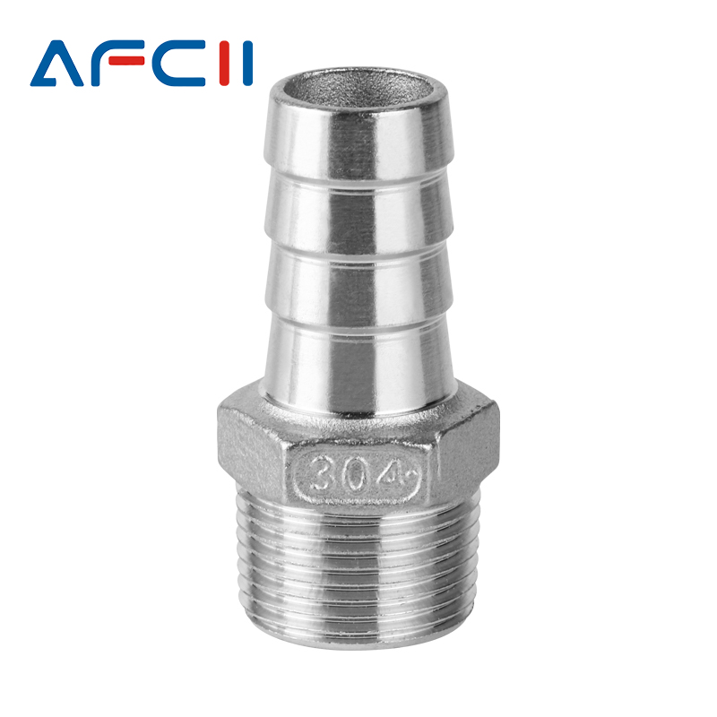 ท่อ Barb Connector 304 สแตนเลส 1/8 "1/4" 3/8 "1/2" BSP ด้ายชายท่อ Barb ท่อเจดีย์ Coupling TAIL CONNECTOR