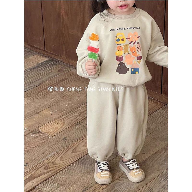 Baby Nette Sets Mädchen Sport Druck Pullover Jogginghose Anzug Herbst Neue kinder Rundhals Lässige Mode Dünne Zwei-Stück 2-8Y